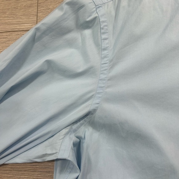 Valentino Blue Cotton Button Up Dress Solid Shirt - Picture 8 of 10